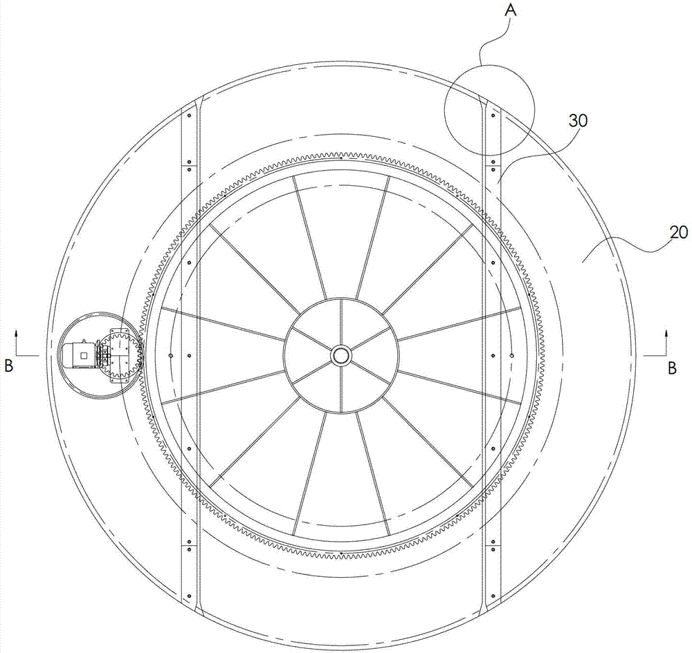 Track reversing device of cable drum carriage