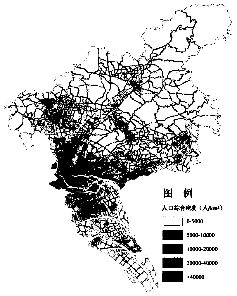 Method for identifying boundaries of urban active area and central urban area based on information data