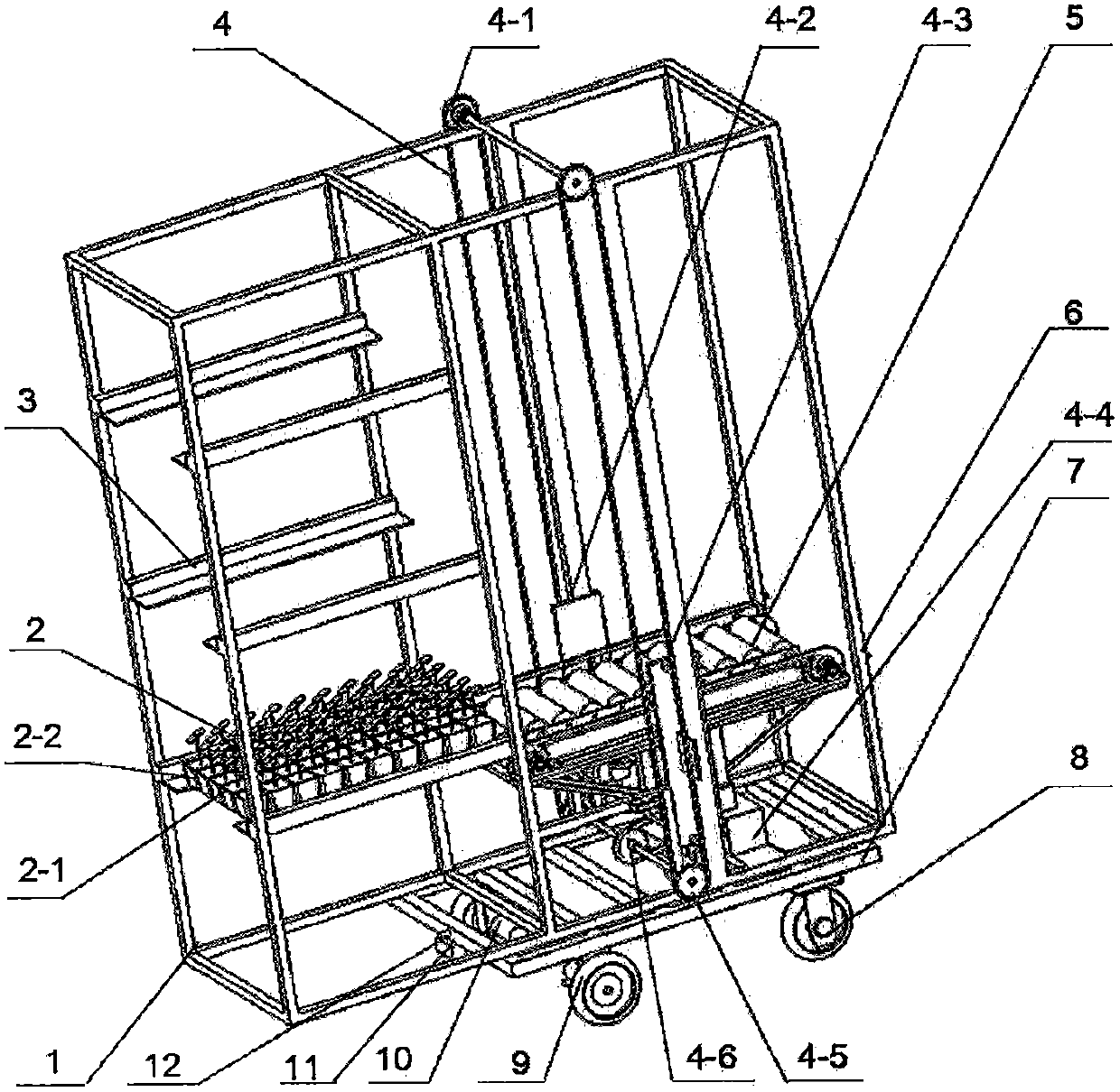 Automatic seedling plate van based on double-chain transmission