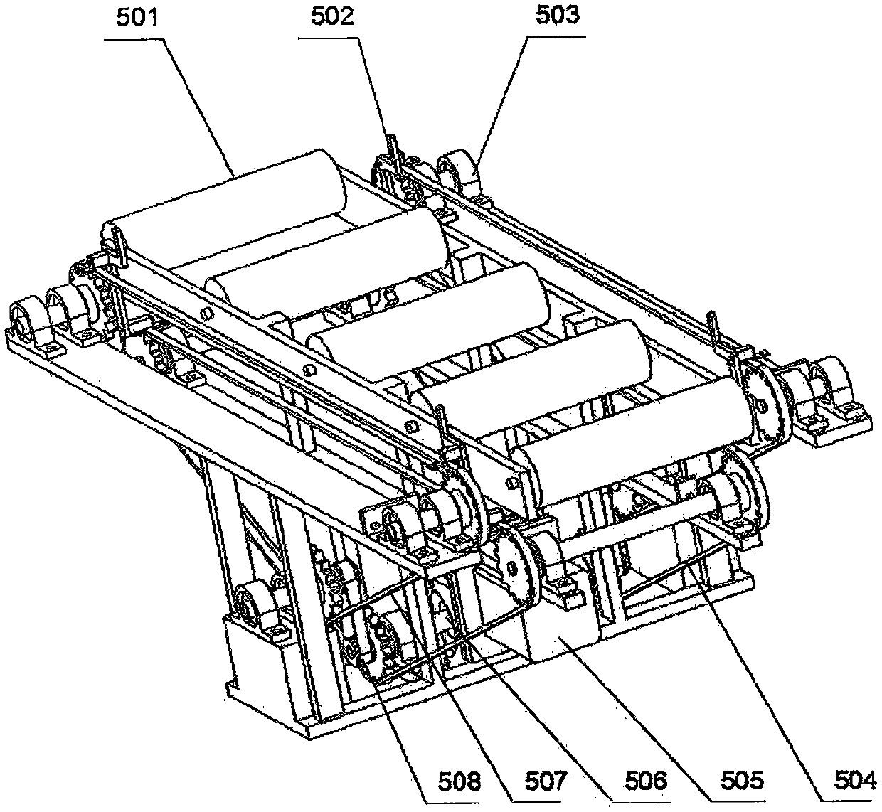 Automatic seedling plate van based on double-chain transmission