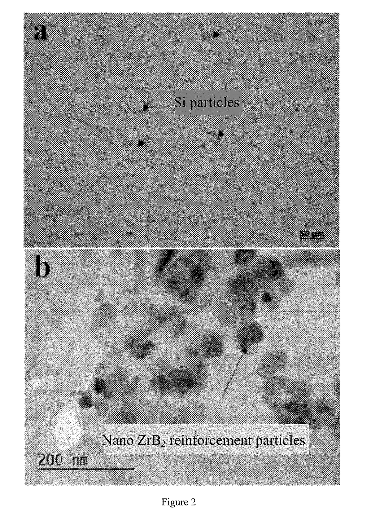 Anti-fatigue in-situ aluminum-based composite material for heavy-load hubs and preparation method therefor