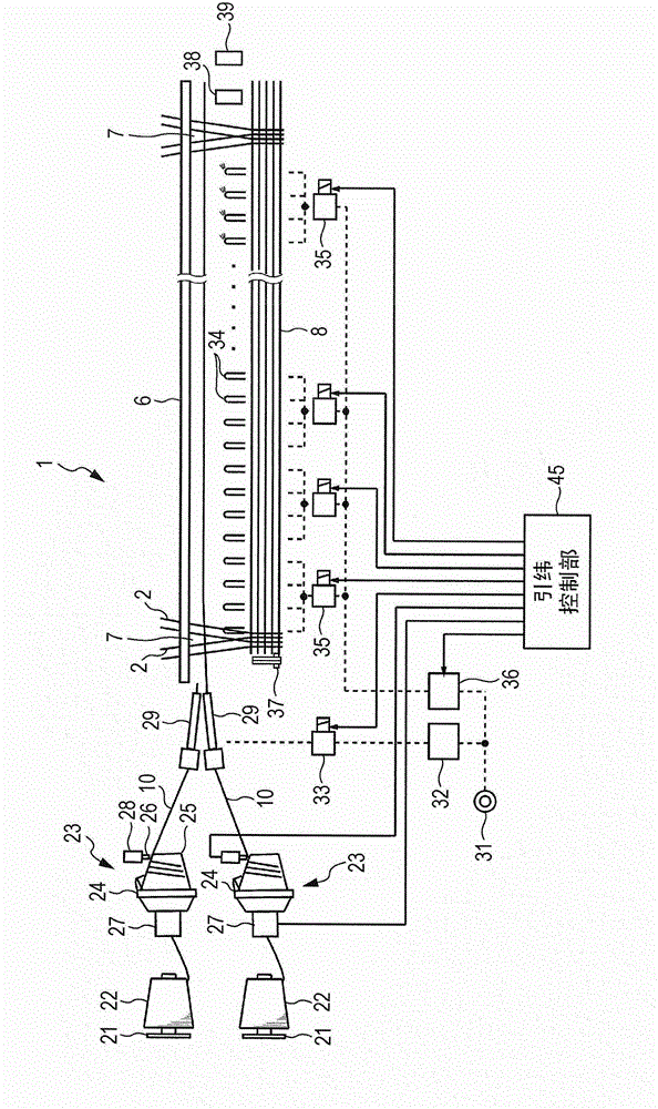 Weaving method and weaving device in a loom