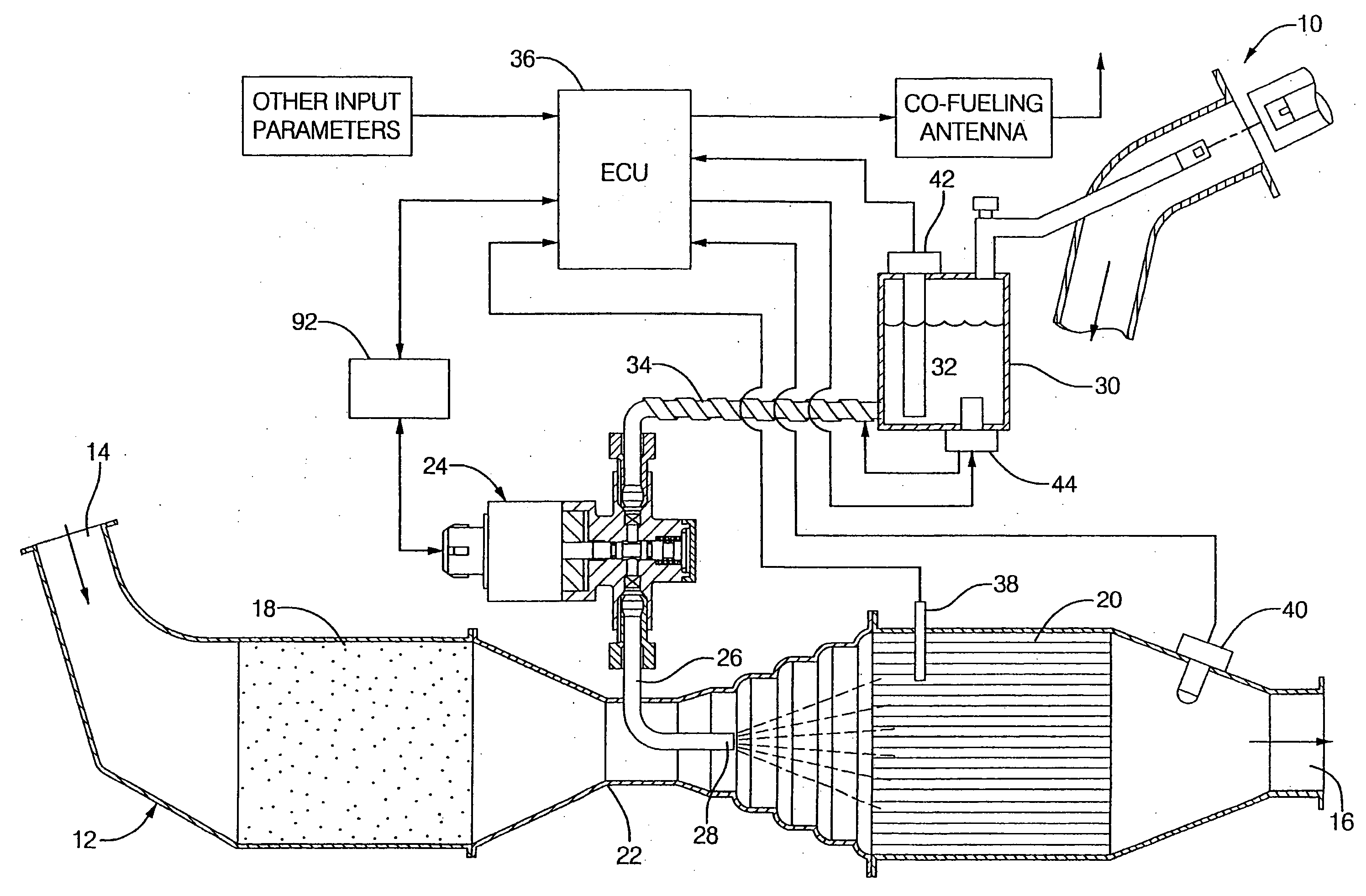 Apparatus and method for reductant dosing of an exhaust