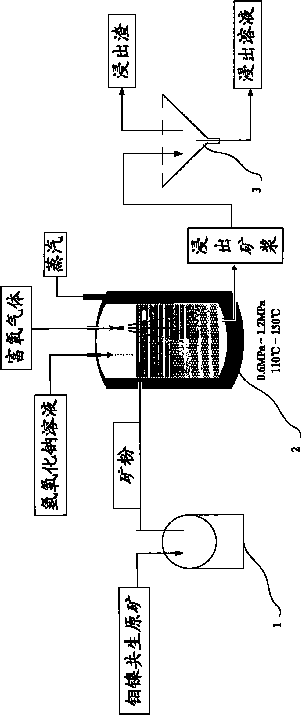 Pressure leaching method of molybdenum-nickel paragenetic raw ore