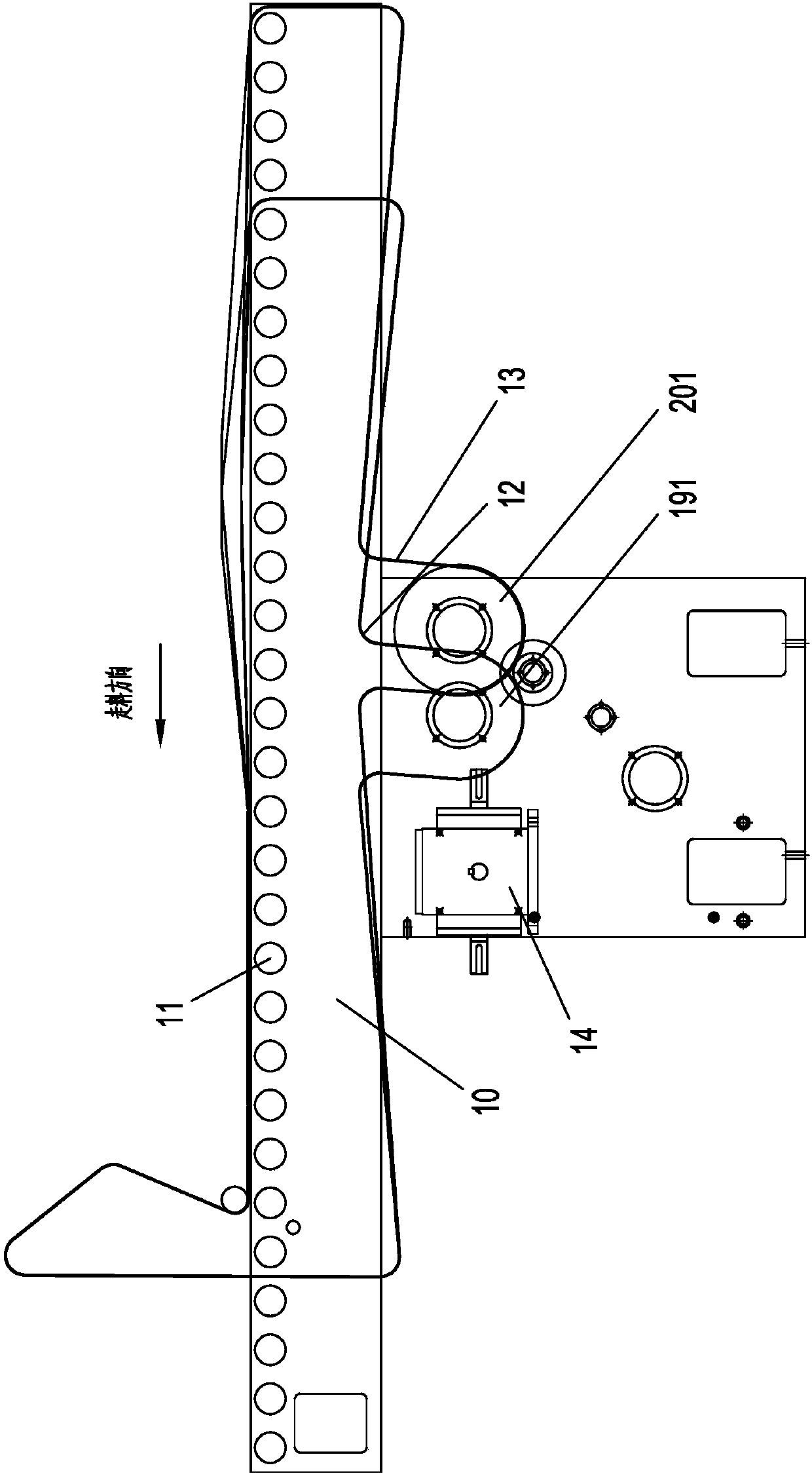 Paper bag machine conveying belt adjusting device