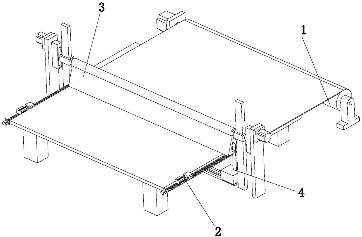 Rotating pulling and tailoring device for nonwoven fabric