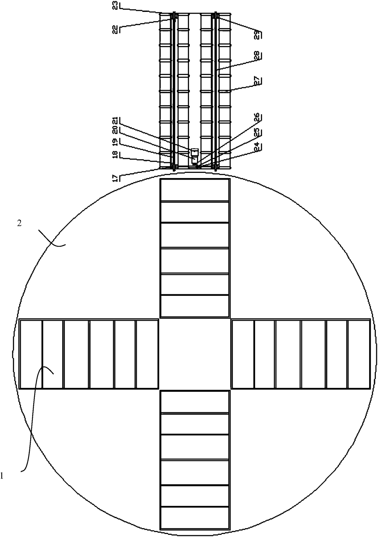 A three-dimensional storage and rapid exchange device for glass magnesium plates