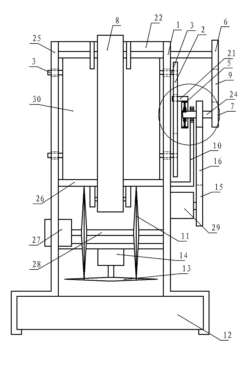 Cylindrical automatic treatment device for waste newspaper and plastic products