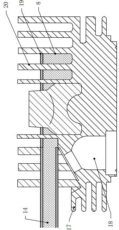 A water-cooled and air-cooled interactive cooling device for a diesel engine