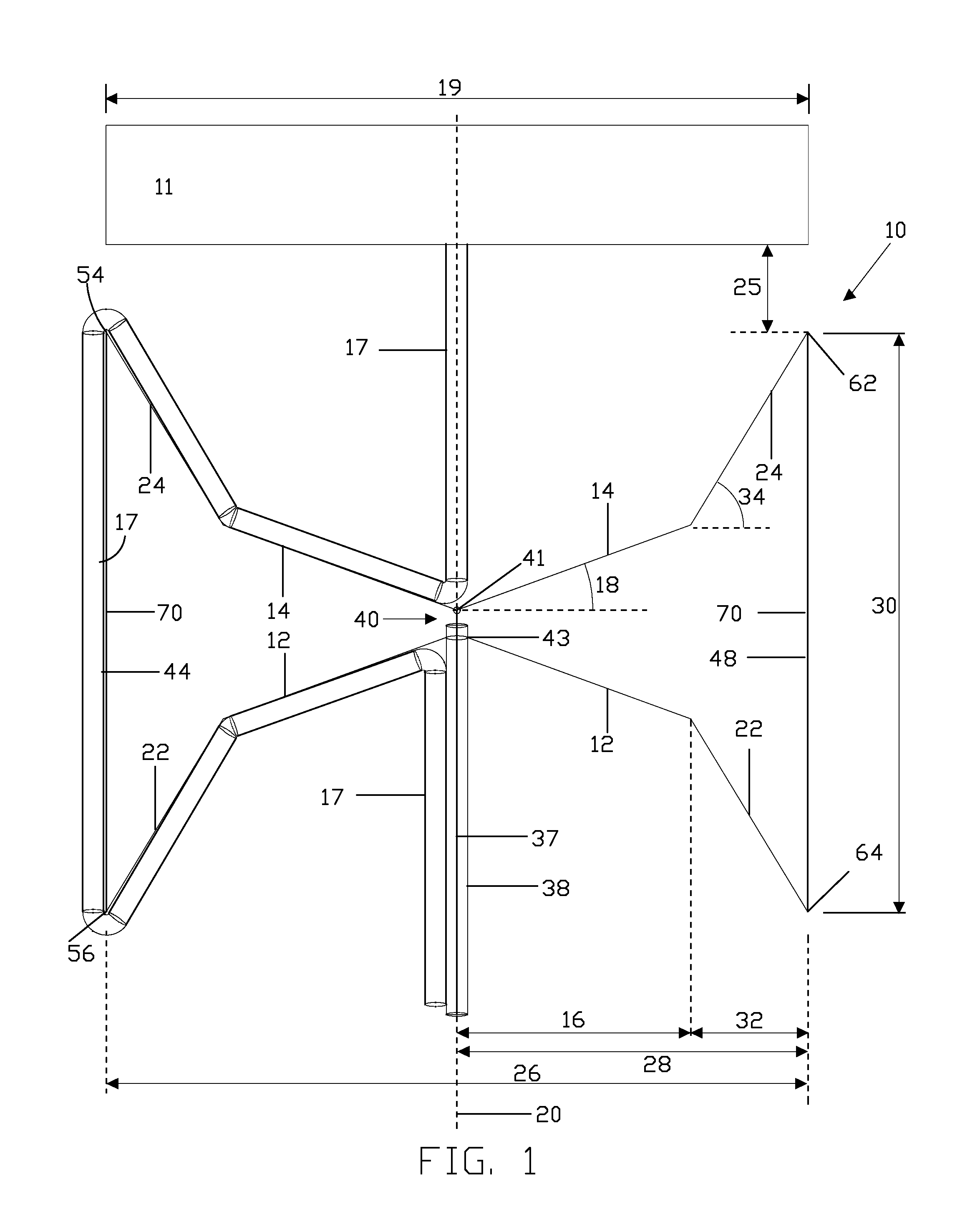 Inductively shorted bicone fed tapered dipole antenna