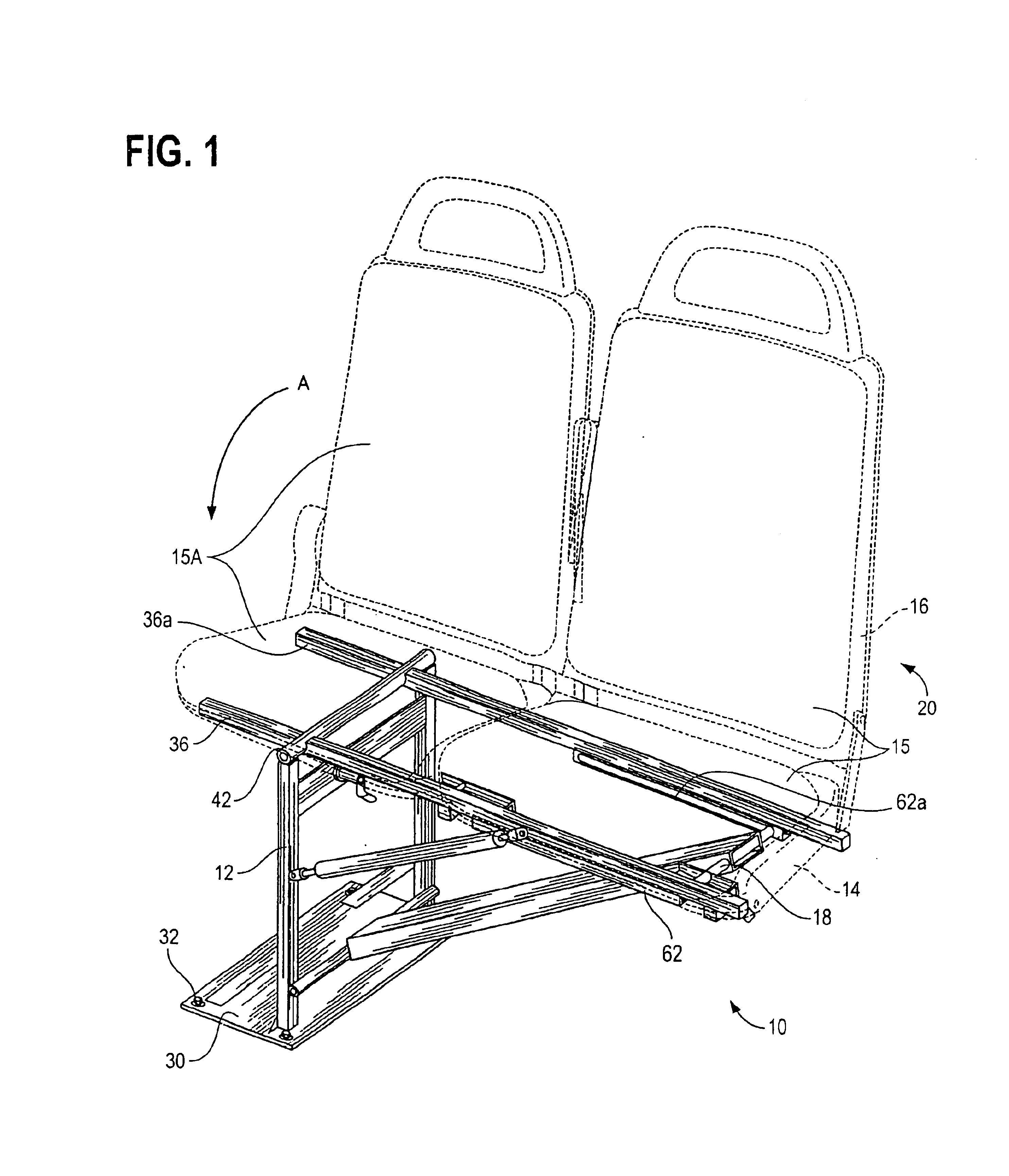 Stowable seat with reduced vibration and improved locking mechanisms