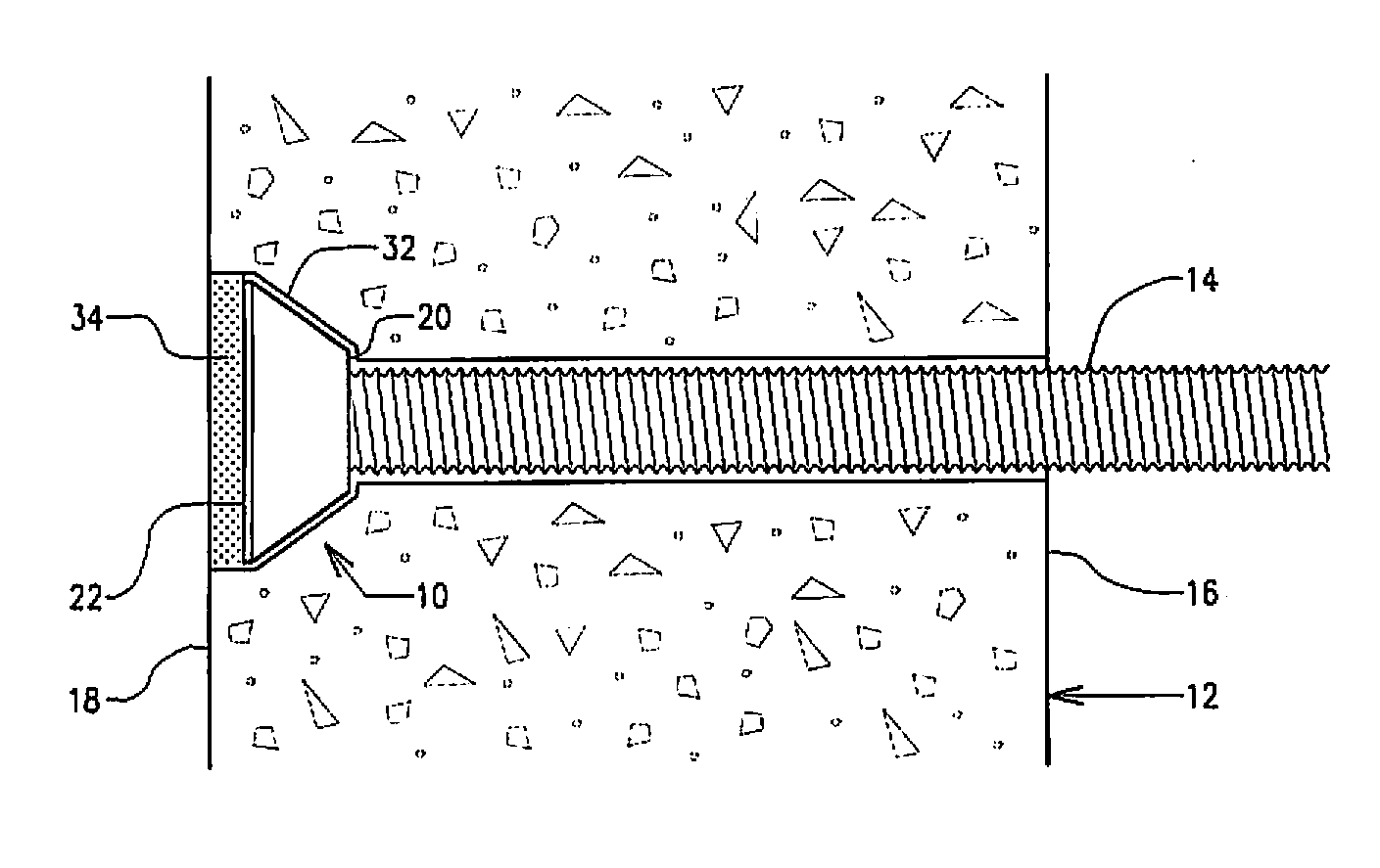 Post installed concealable concrete anchor