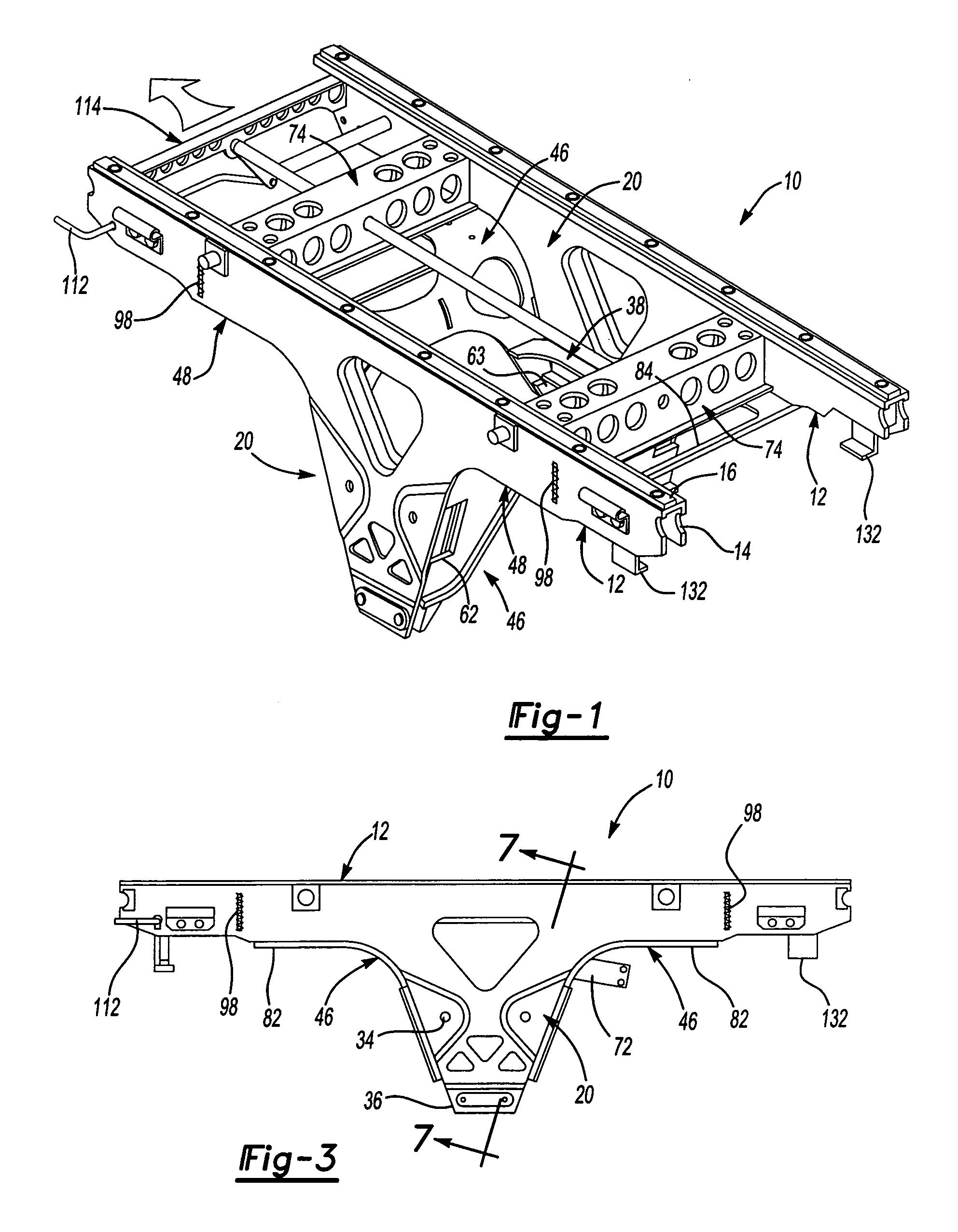 Lightweight reinforced tractor-trailer slider