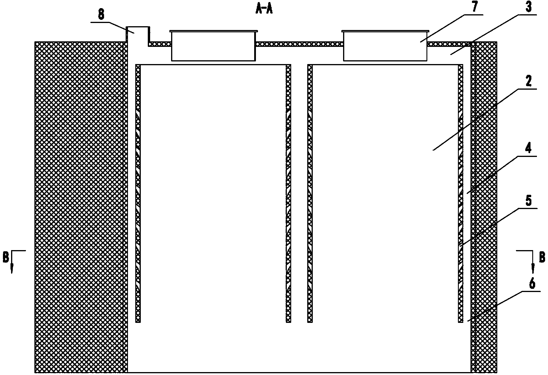 Vertical furnace carbonization chamber with internal gas collection cavities