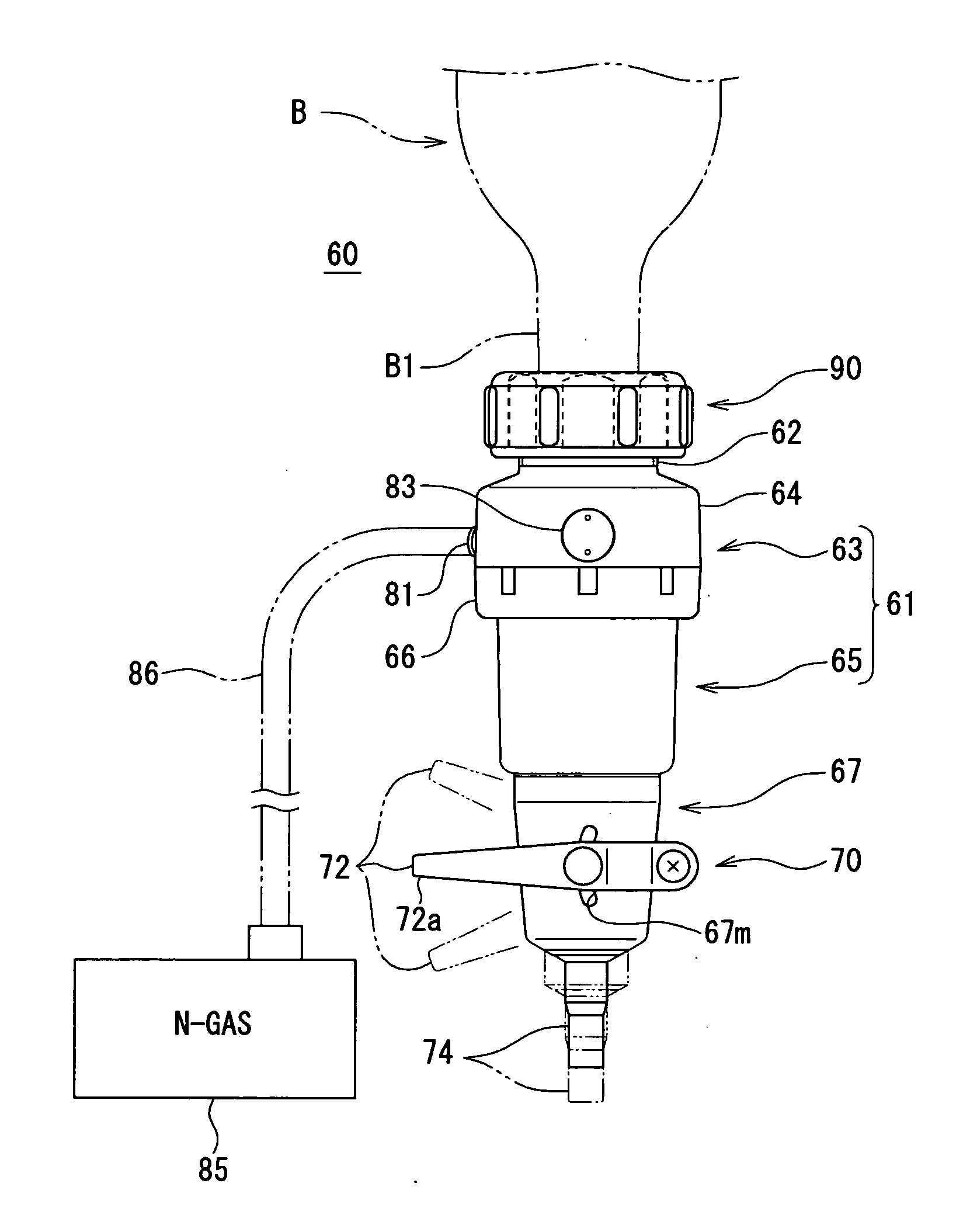 Device unit, and system for fluid extraction