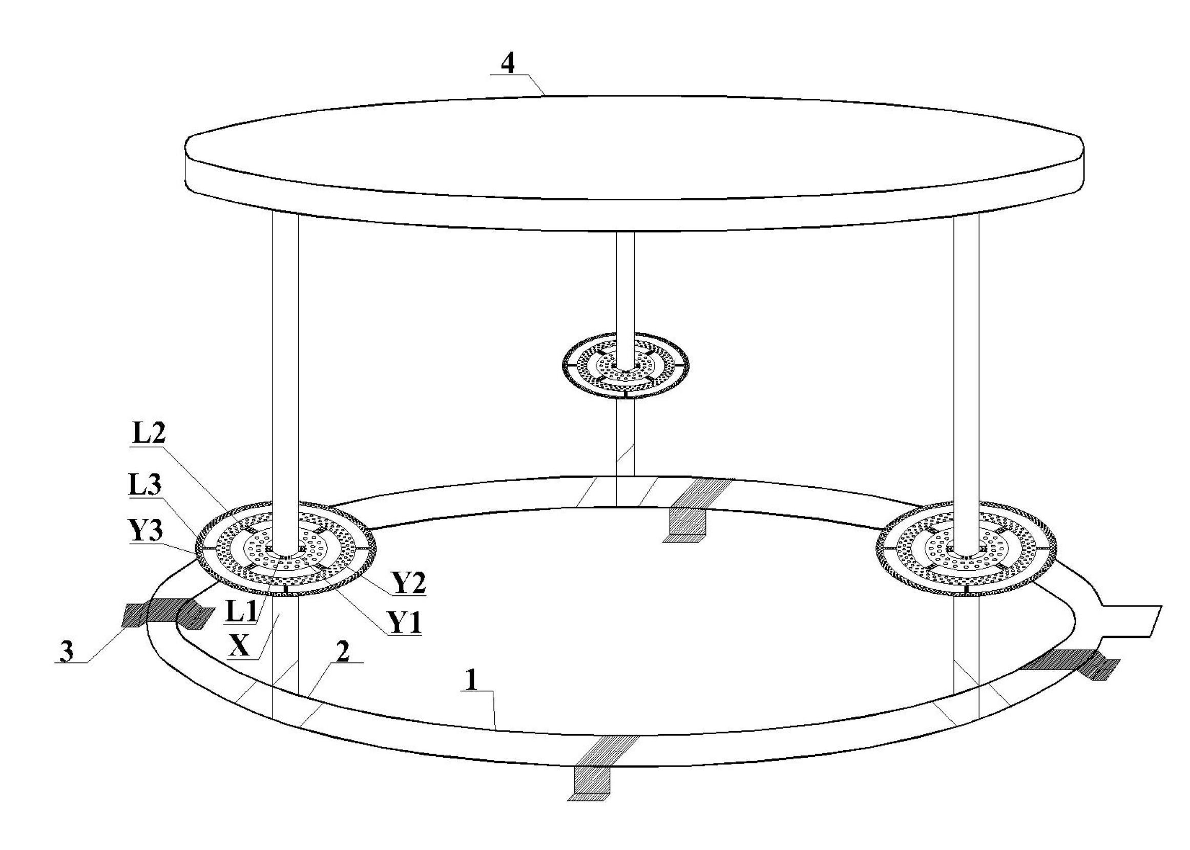 Rotary microporous aeration circular coil system for treating sewage