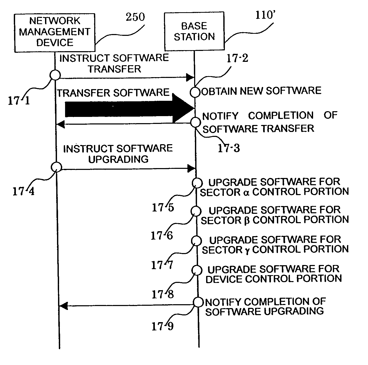 Wireless communication apparatus, wireless communication network and software upgrading method