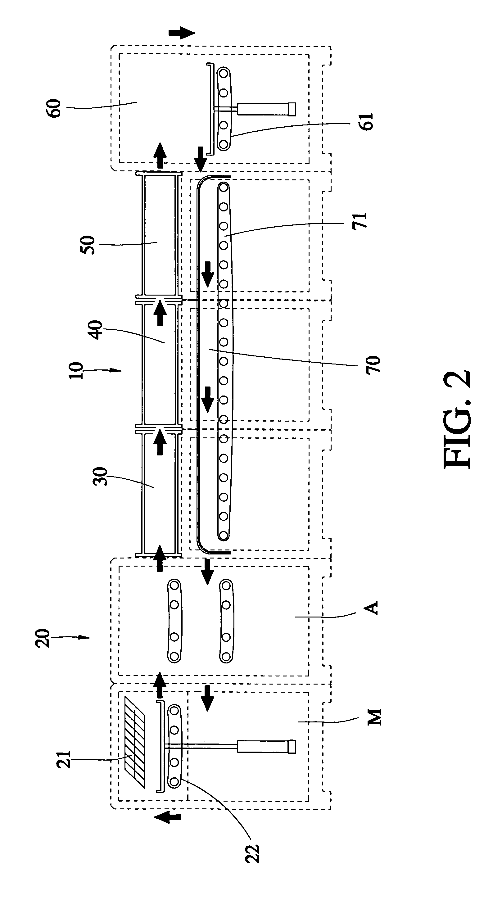 In-line coating/sputtering system with internal static electricity/dust removal and recycle apparatuses