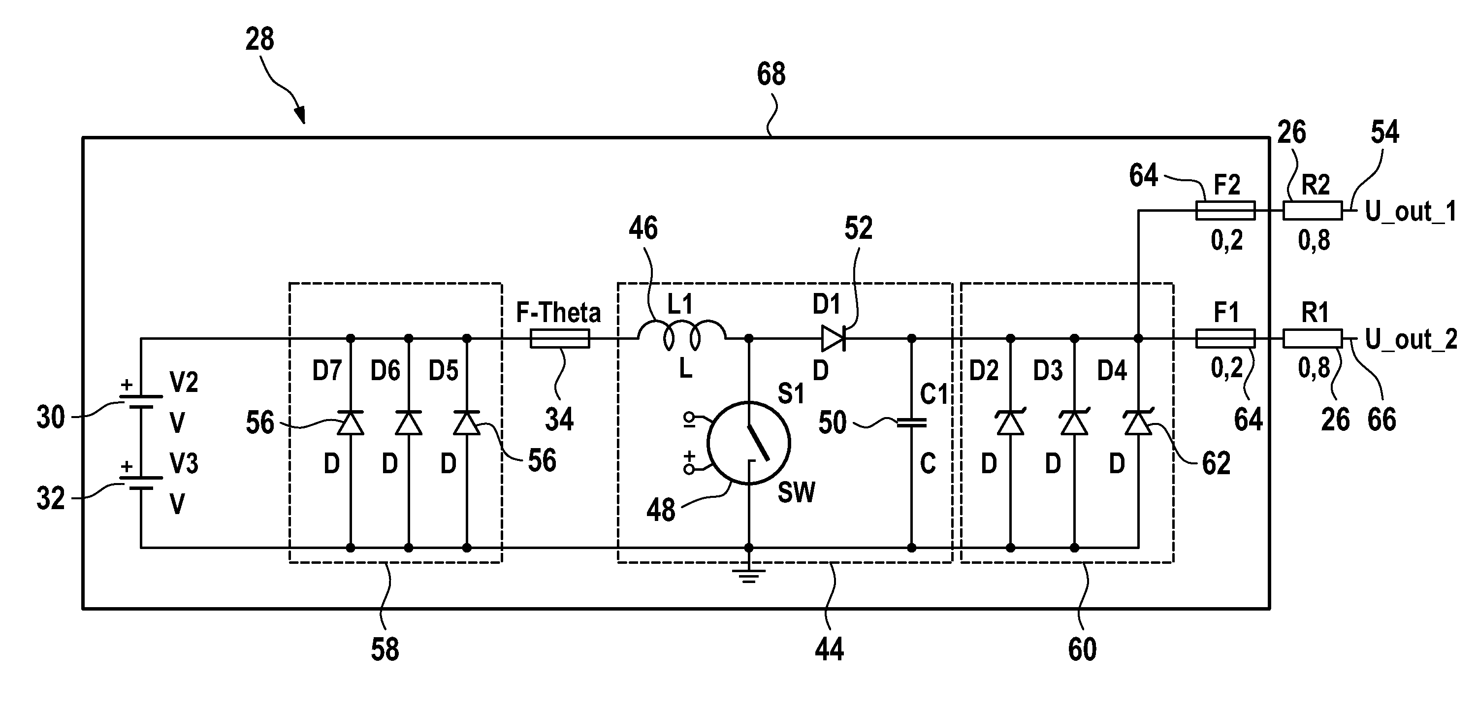 Supply circuit in a communication system of a protective headgear, protective headgear with such a supply circuit and method for operating such a supply circuit