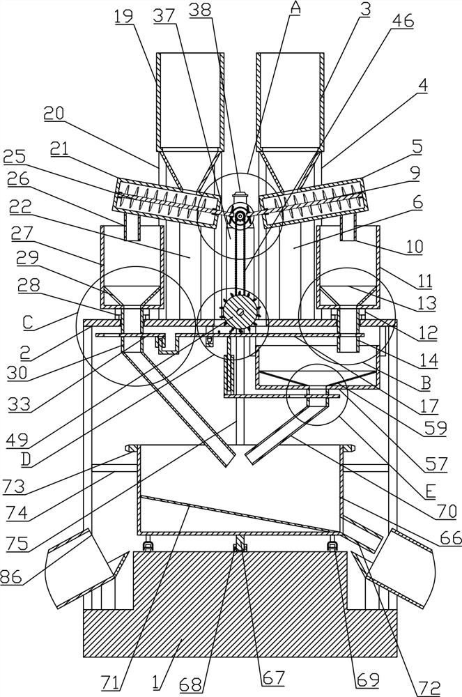 Manufacturing method of solid waste based cementing material concrete and quantitative feeding device