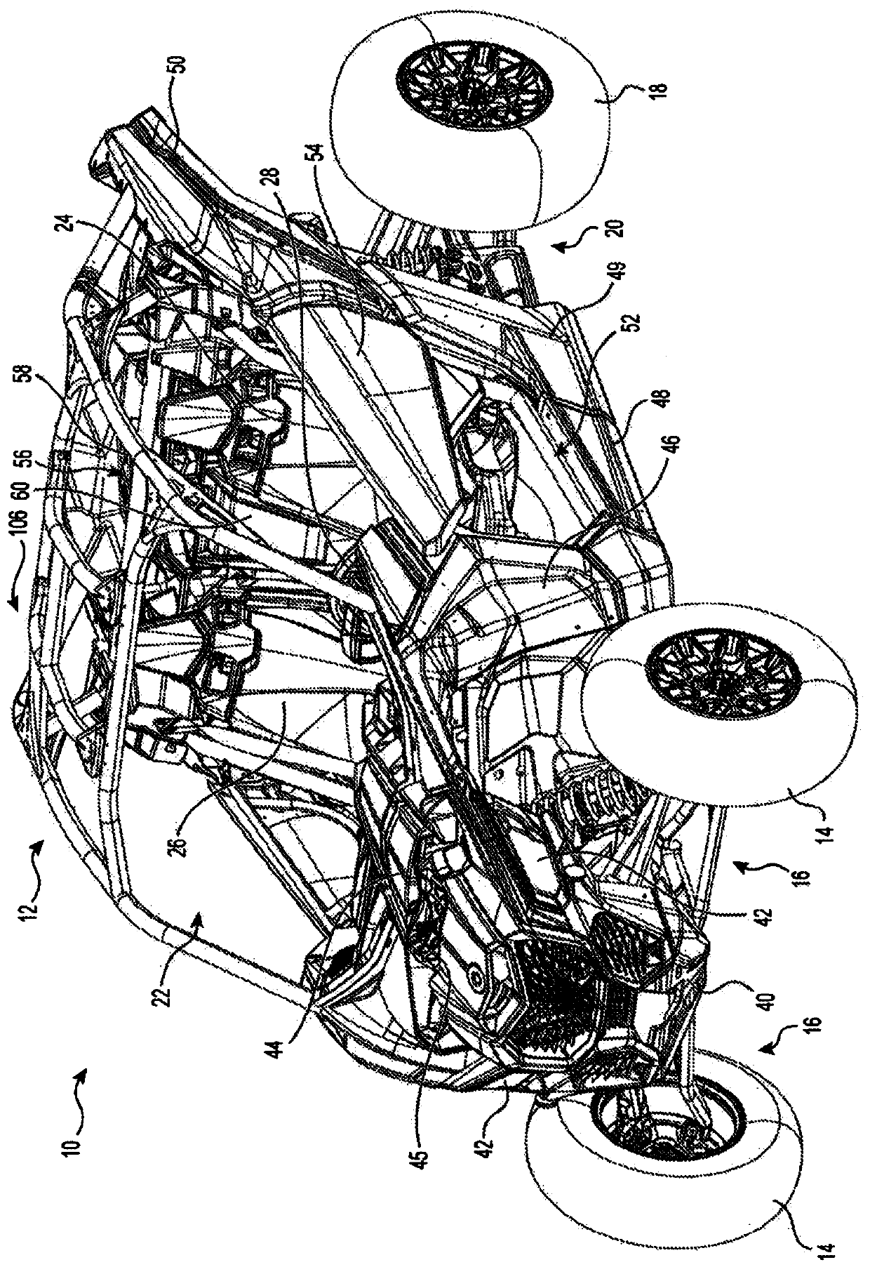 Rear suspension assembly for an off-road vehicle