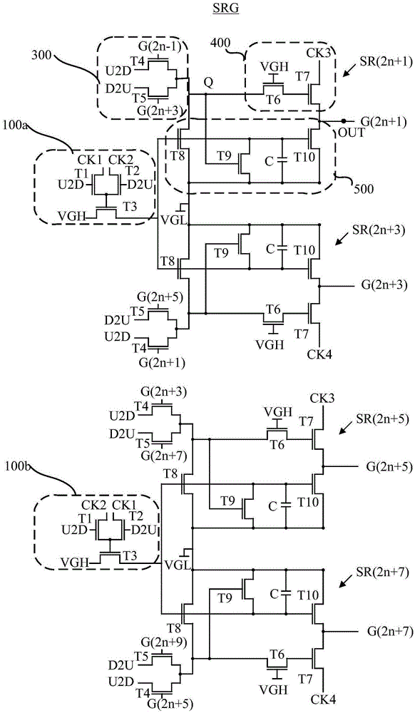 Gate drive circuit and display using same