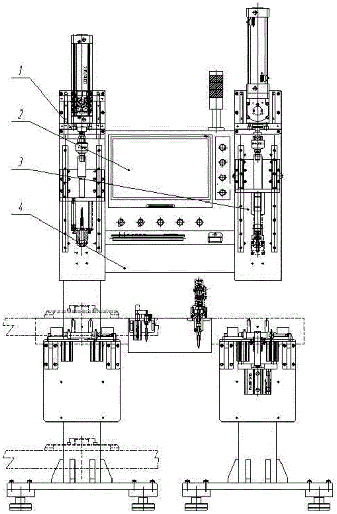 An ejector head adjustment press-fit detection device in a vacuum booster assembly line