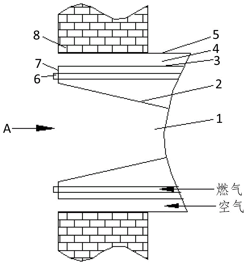 Fuel gas graded and segmented distribution combustion device and fuel gas graded and segmented distribution method thereof