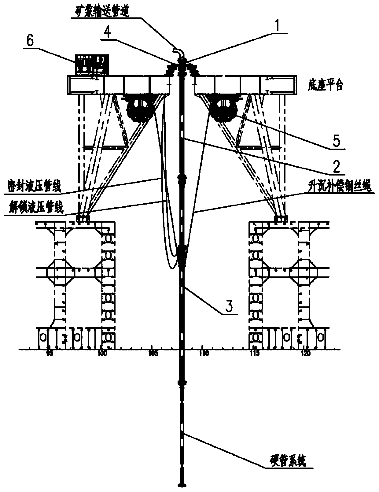 Pipe-ship connection method suitable for deep-sea mining