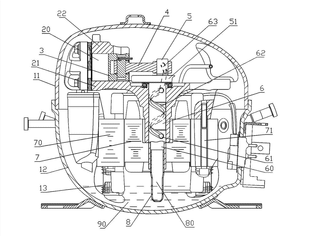 Refrigerator compressor and oil filter device