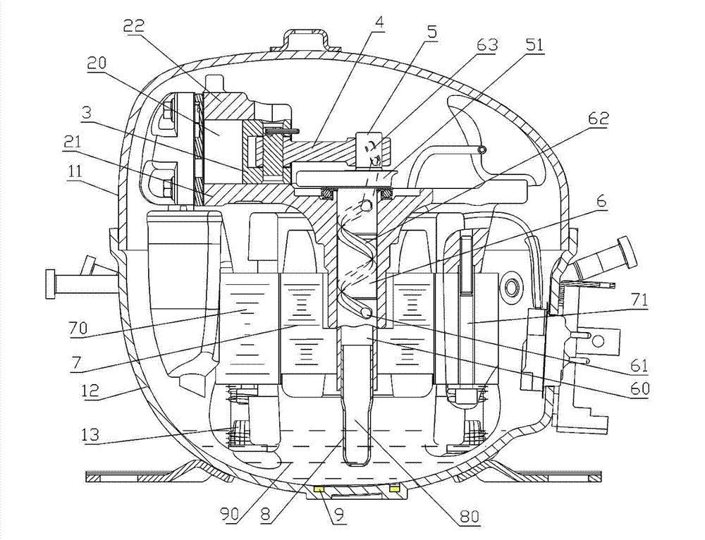 Refrigerator compressor and oil filter device