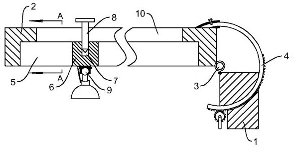 Baking lamp support and nursing bed for burn department