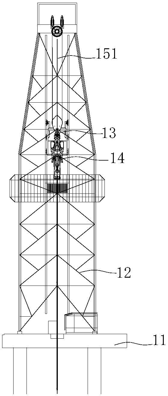 Drilling coring device and method as well as offshore floating platform