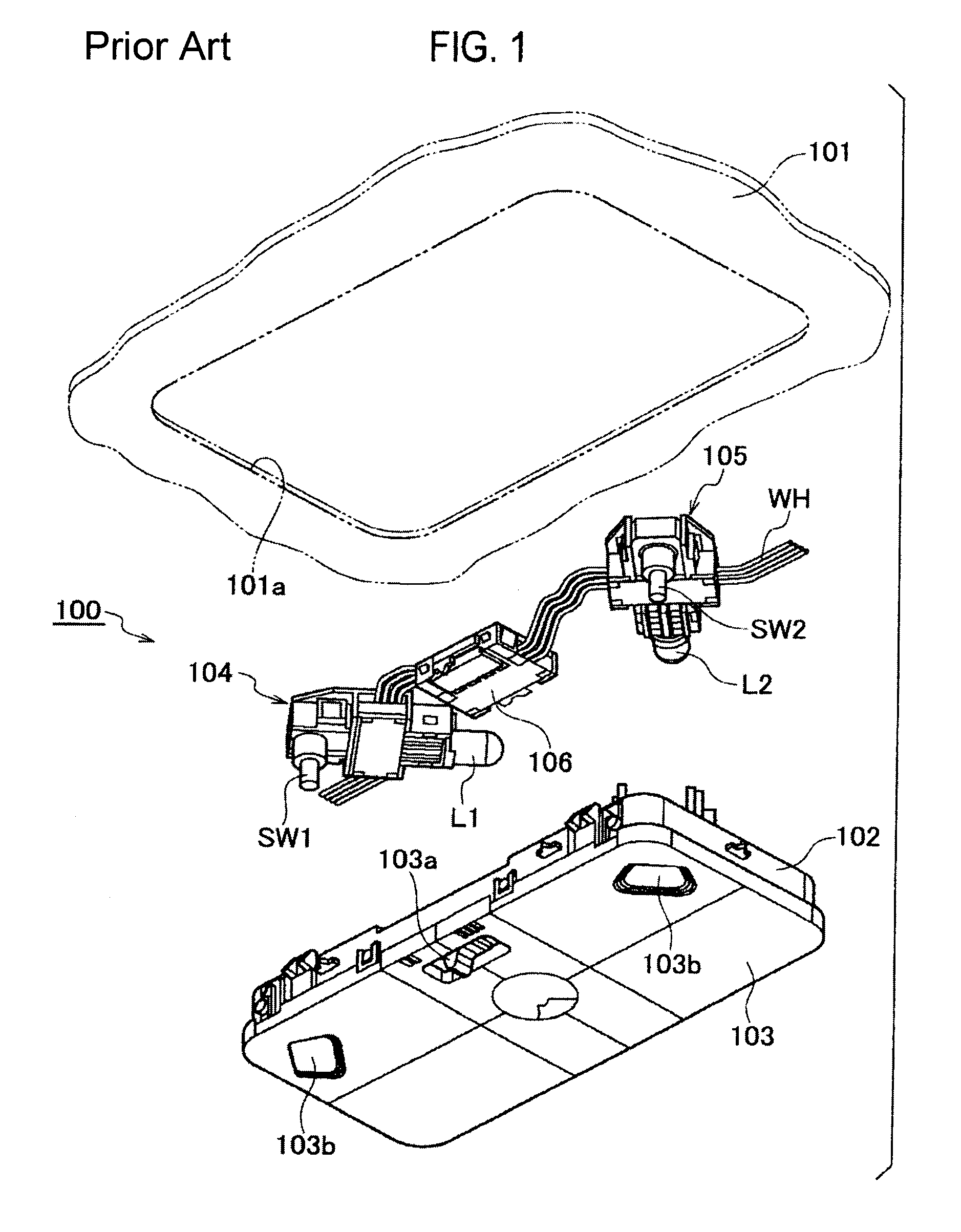 Vehicular room illuminating lamp