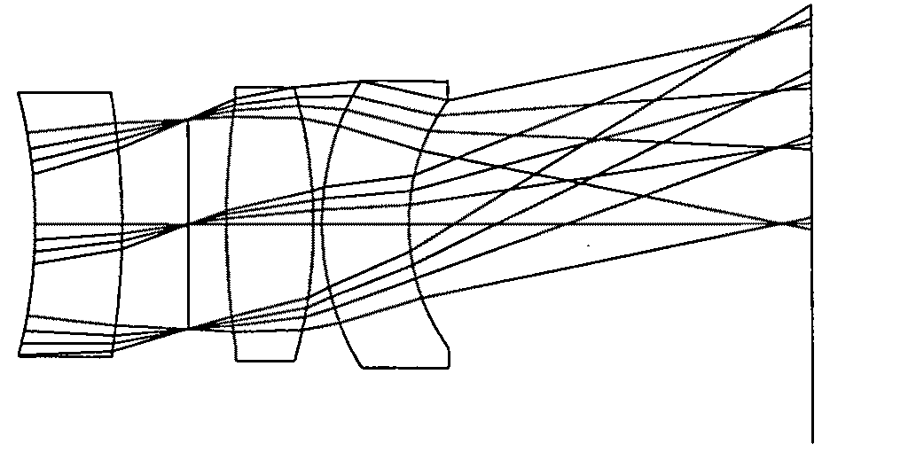 Electro-optic imaging system with aberrated triplet lens compensated by digital image processing