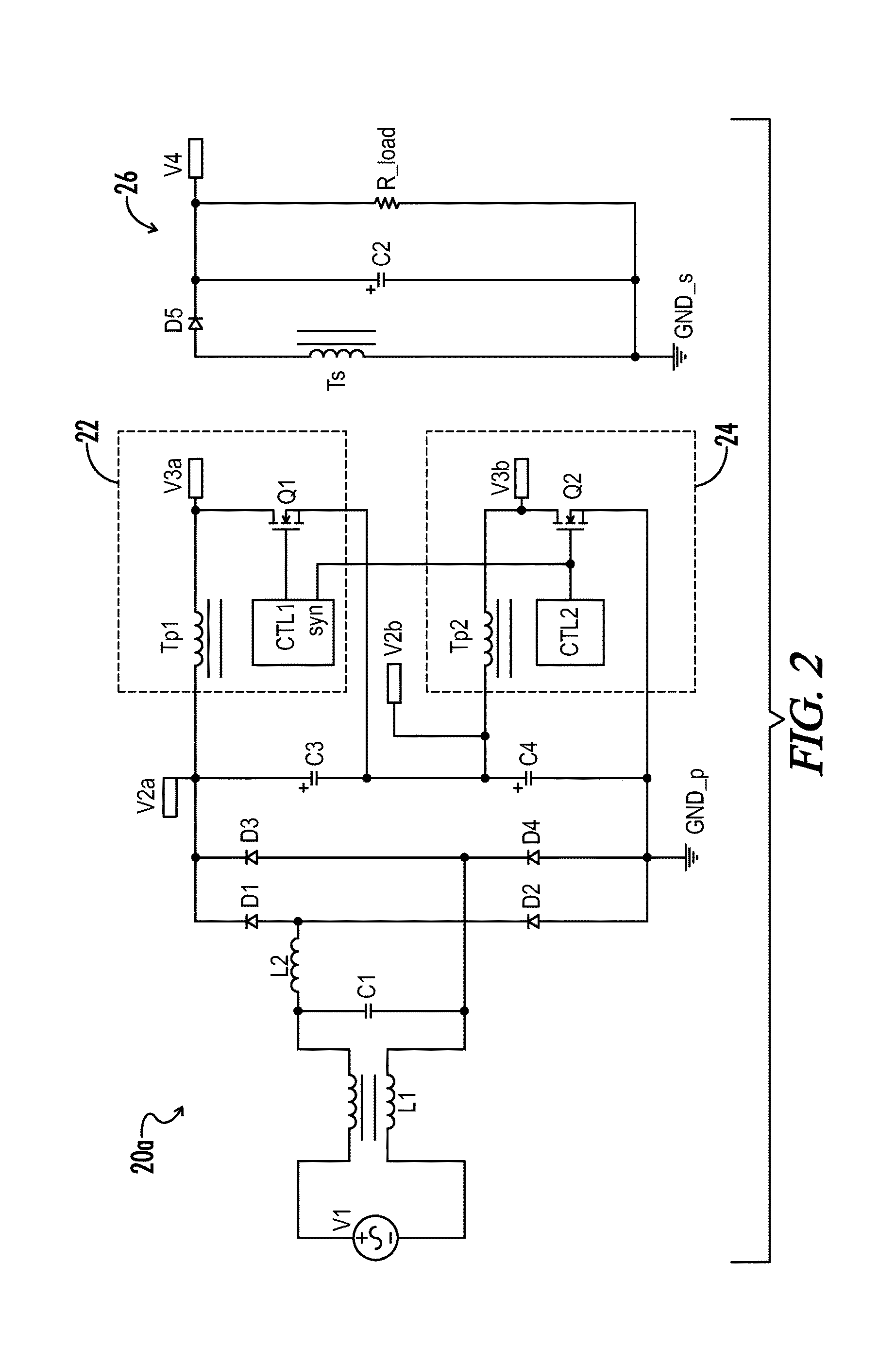 Multi-stage flyback converter for wide input voltage range applications