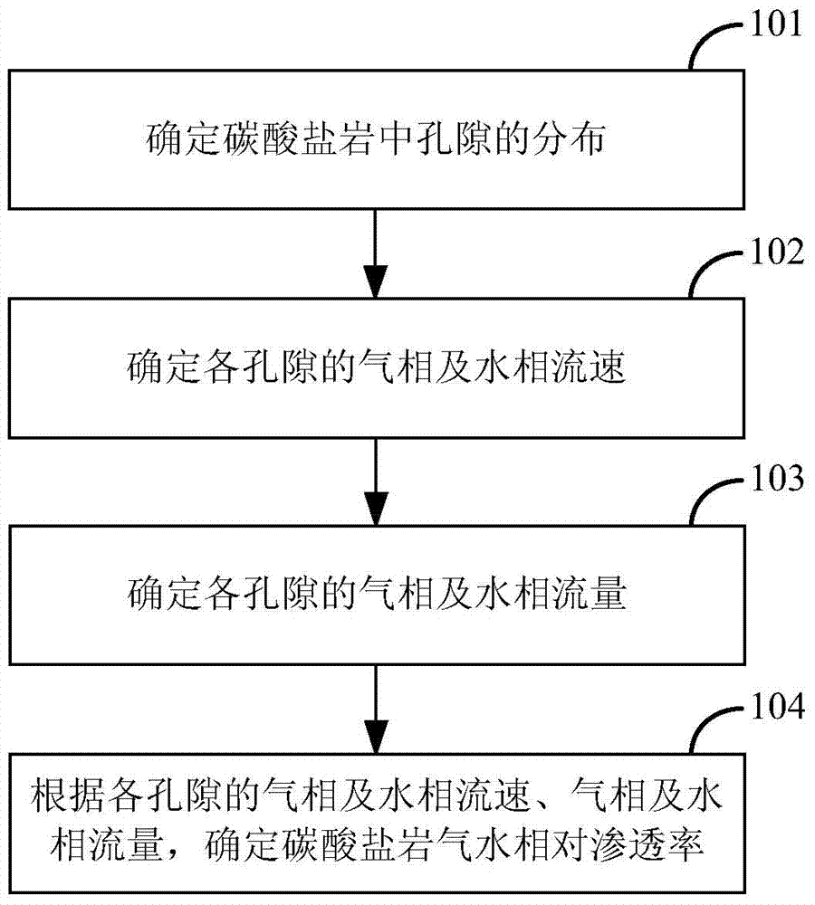 Carbonatite gas and water relative permeability determination method and device