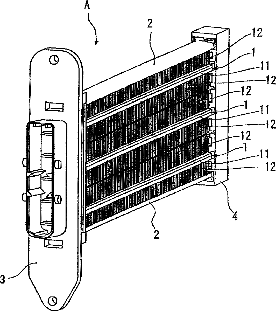 Electrical heating apparatus, method of manufacturing heat generator unit and pressing jig