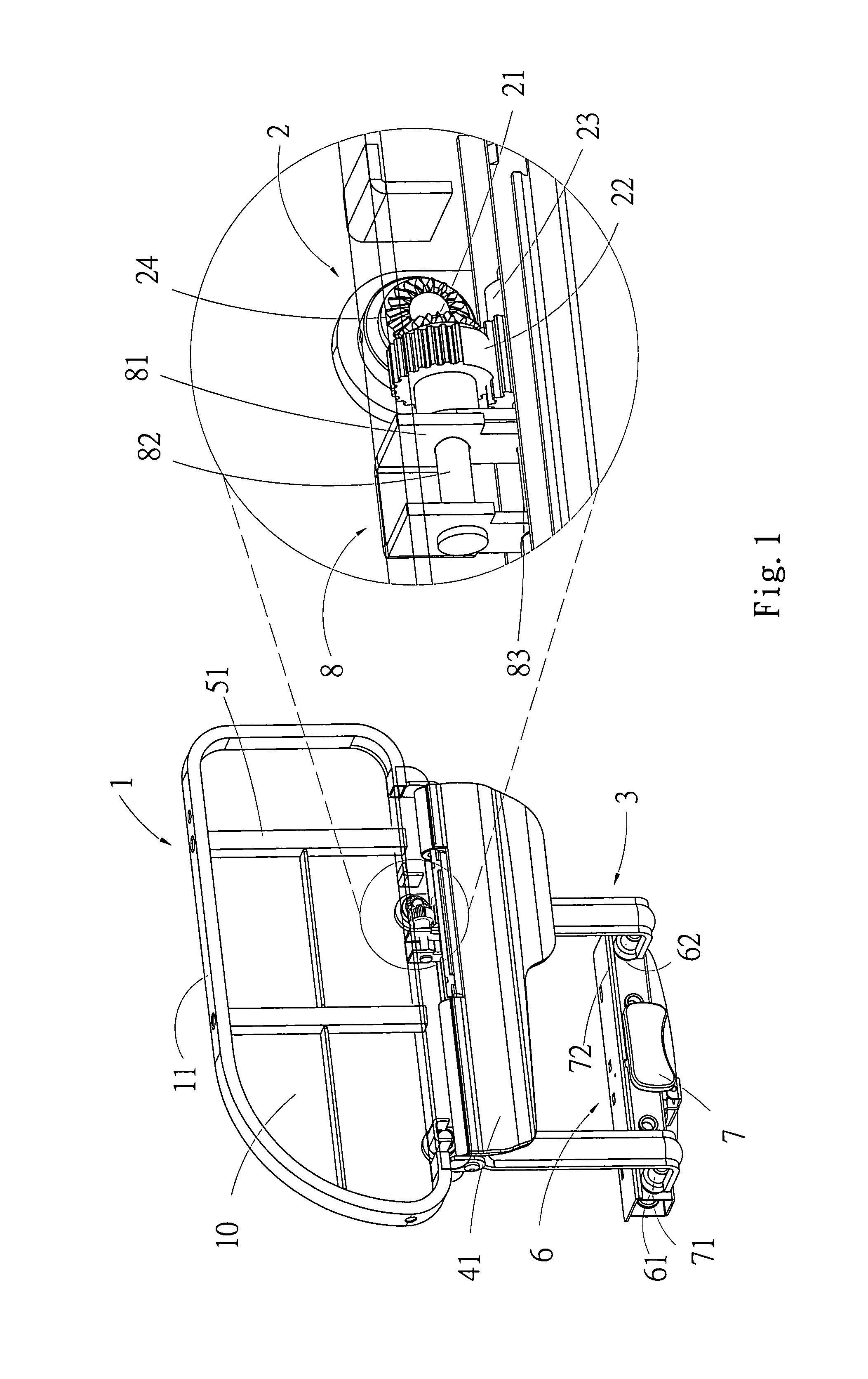 Handrail means of bed frame