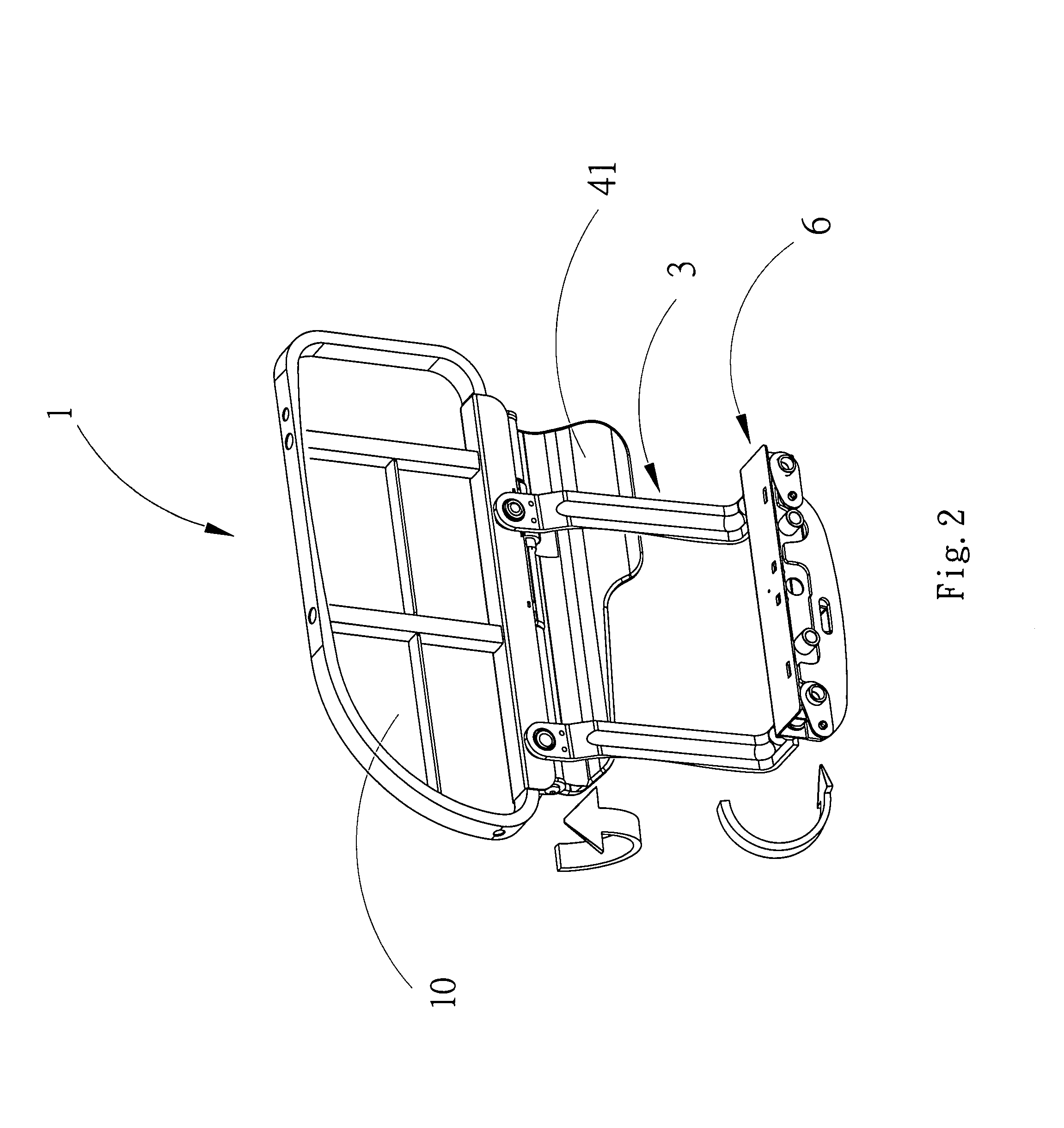 Handrail means of bed frame