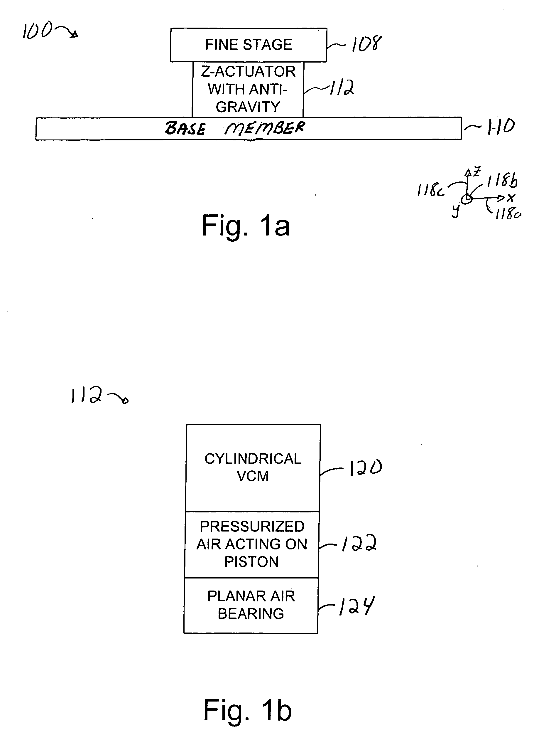 Z actuator with anti-gravity