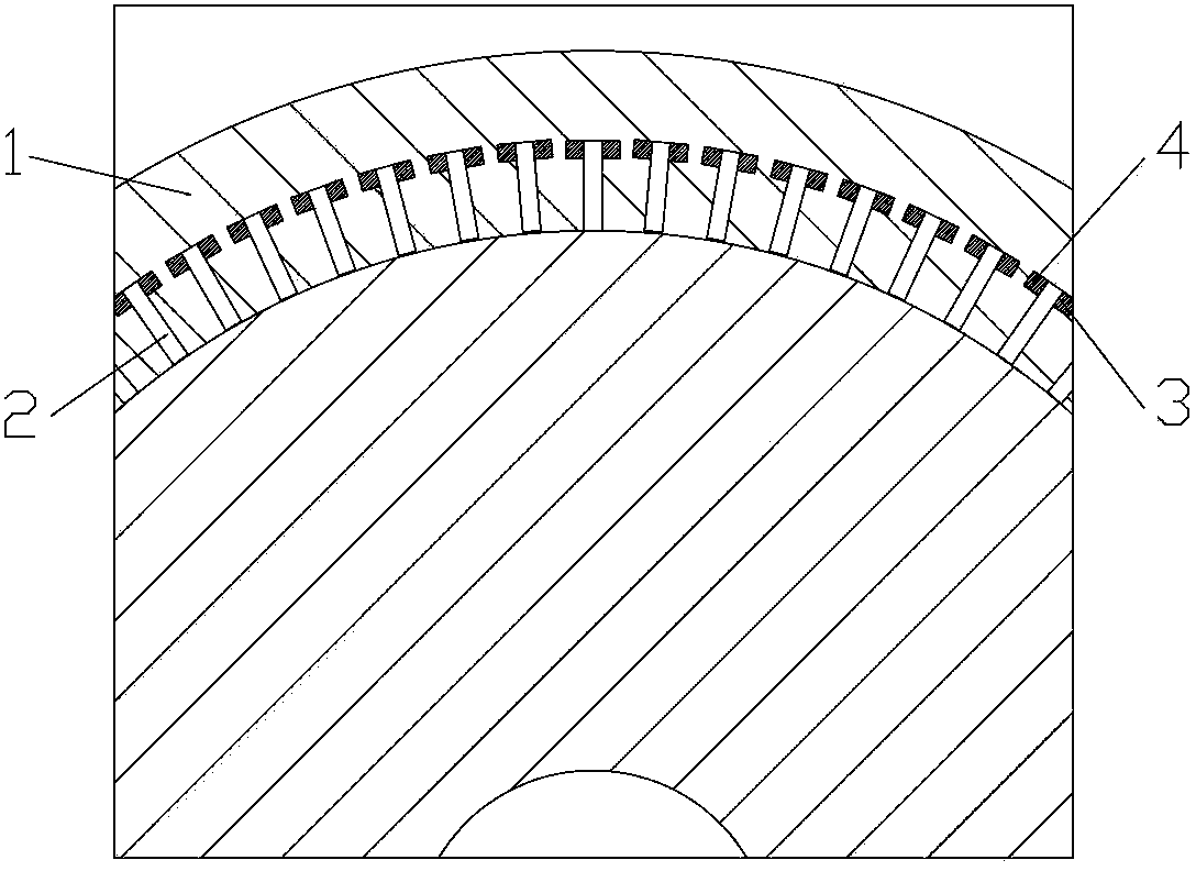 Structure of copper bush of amorphous crystallizer