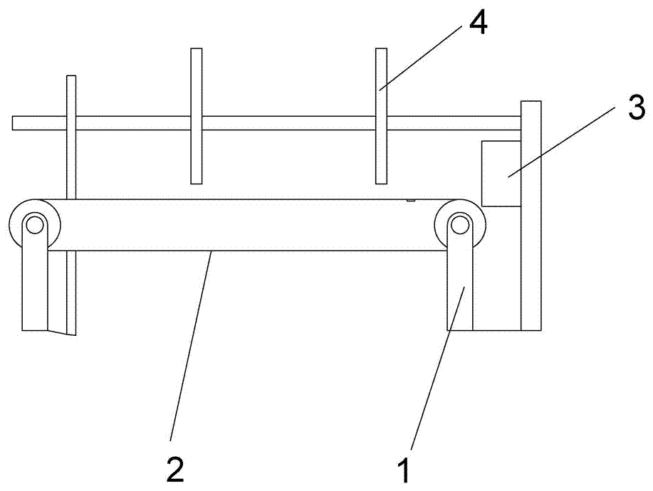 Exhaust pipe conveying device placed behind pipe cutting machine