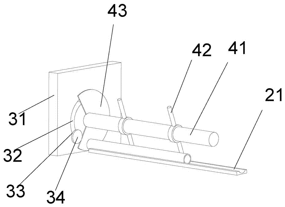 Exhaust pipe conveying device placed behind pipe cutting machine