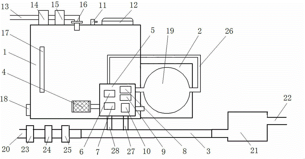 Differential pressure mining dust removing agent automatic adding device