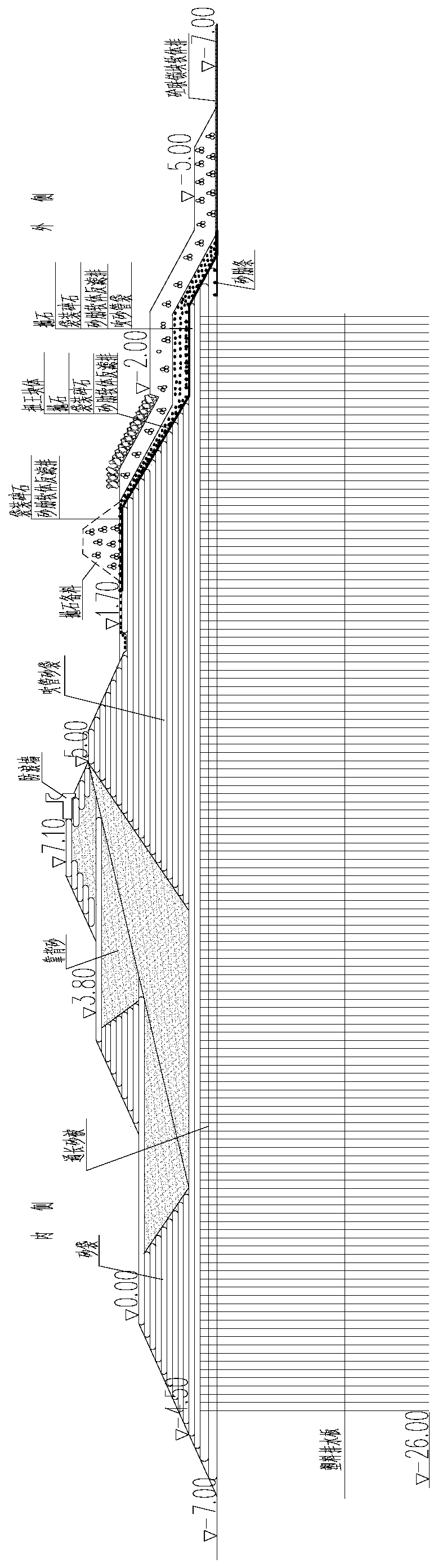 A construction method of tidal flat embankment on an island