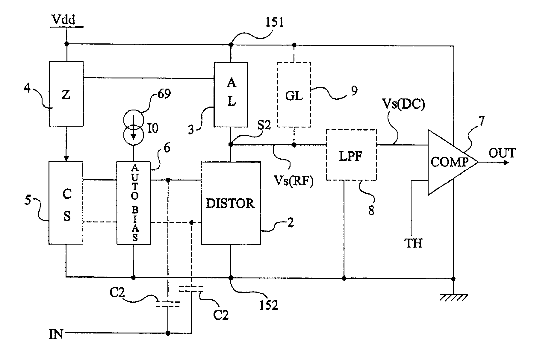 Detector of a radio-frequency signal