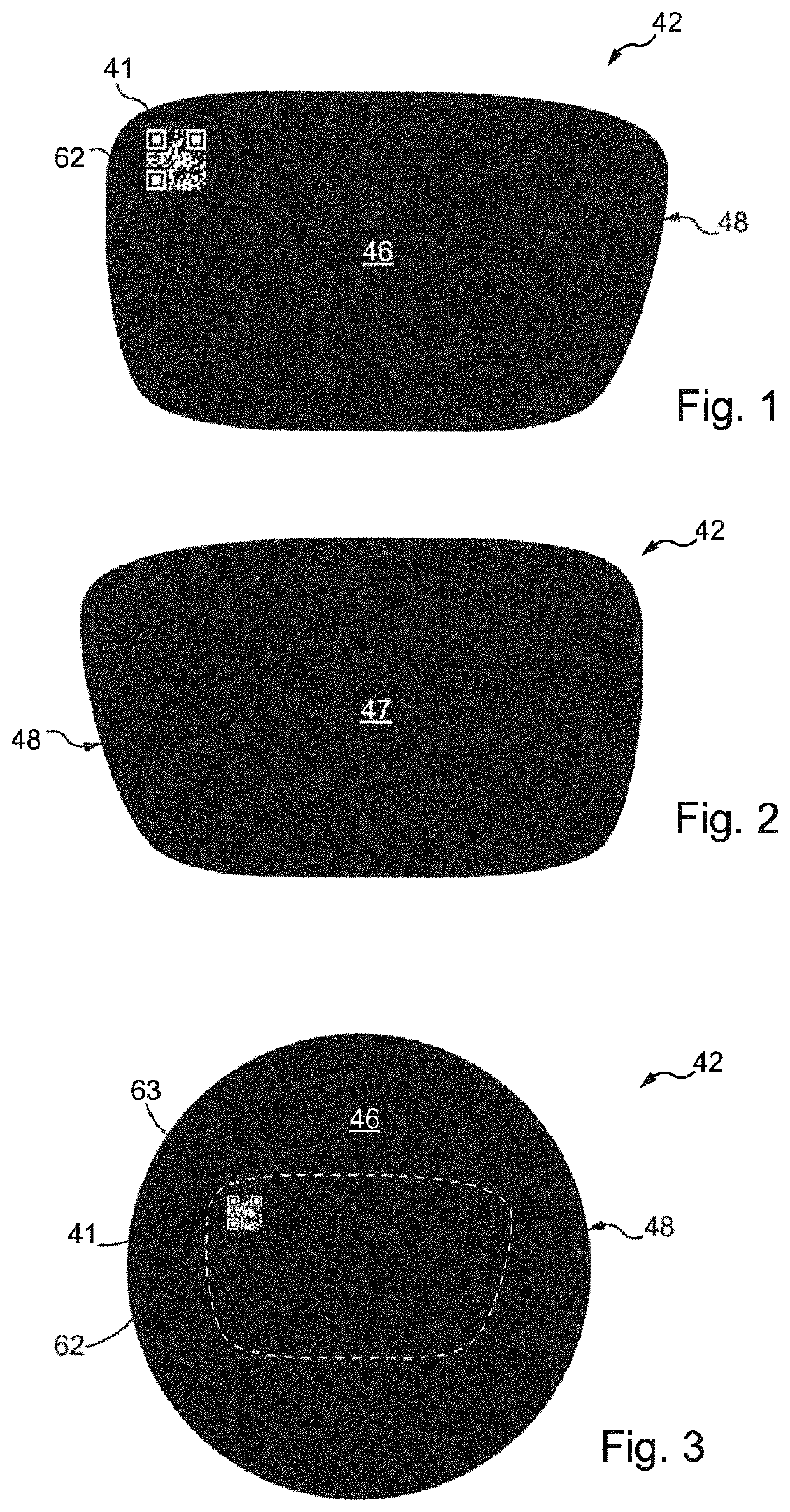 Spectacle lens provided with a permanent marking