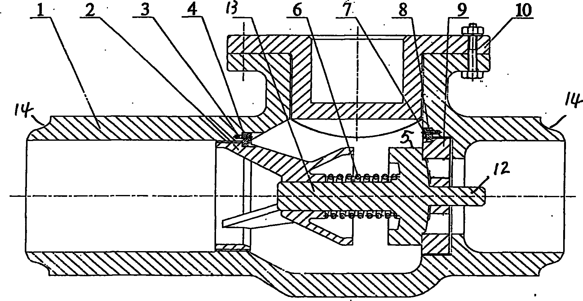 Shuttle-type high-temperature and high-pressure welding check valve