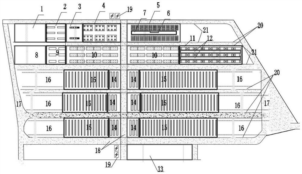 Fabricated type bridge prefabricated part production base layout construction method and application